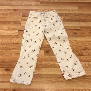 Reformation embroidered cherries jeans